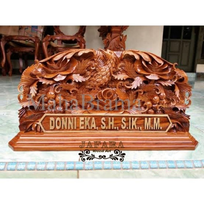 

Papan Nama Kayu Jati Full Ukir Relung, Papan Nama Meja Kantor MB3212
