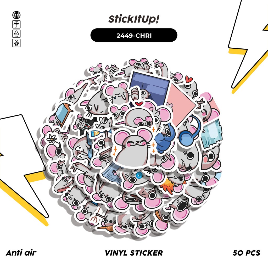 

COD✨ 50 Pcs Stiker Pack FUNNY CHARACTER CUTY CHRISSY STICKER PACK 01 Lucu Aesthetic Vynil Waterproof untuk Freebies Sticker Buku Journal Casing HP Laptop