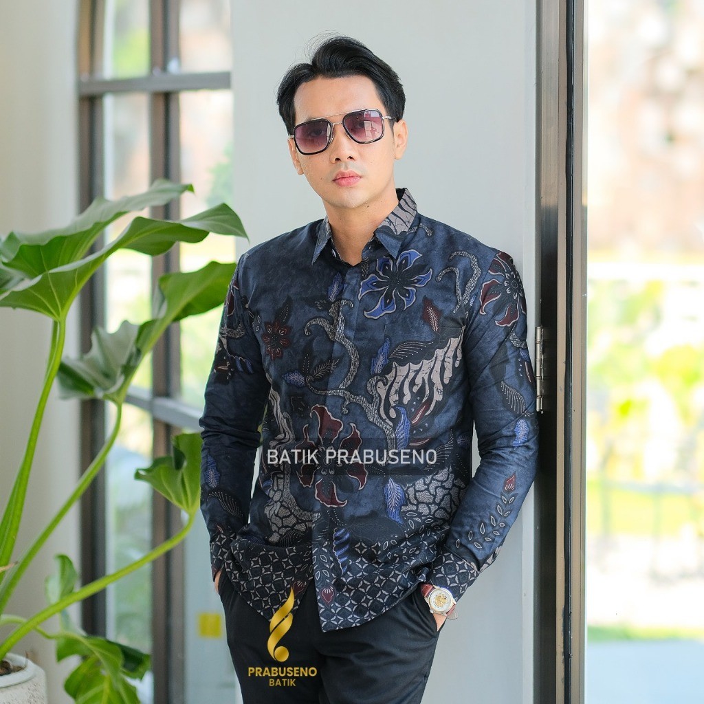 PANDEGA Baju Hem Kemeja Batik Lengan Panjang Slimfit Full Furing Prabuseno Official Premium Original