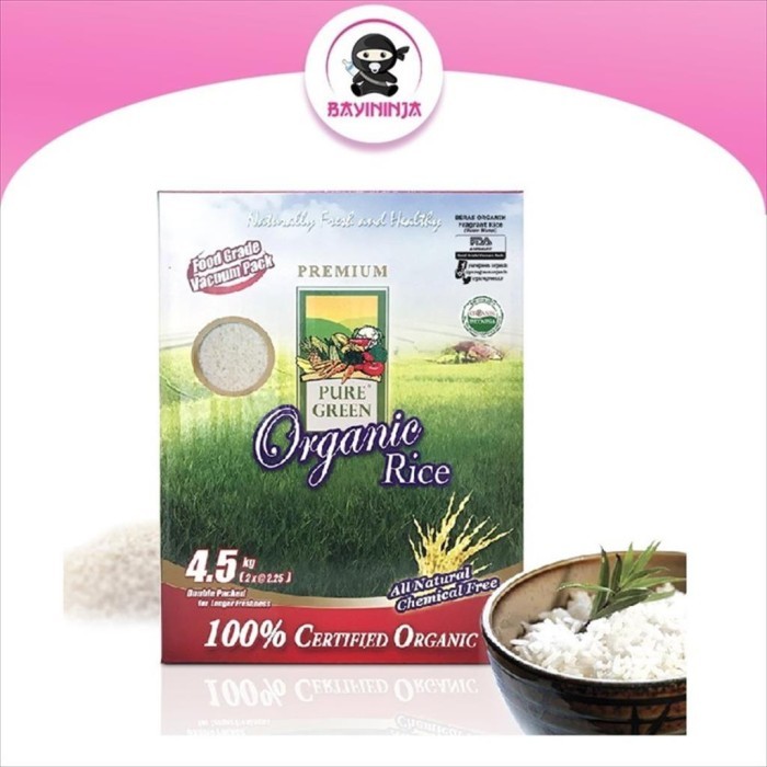 

PURE GREEN Beras Organik Fragrant Pulen Wangi 4.5 kg