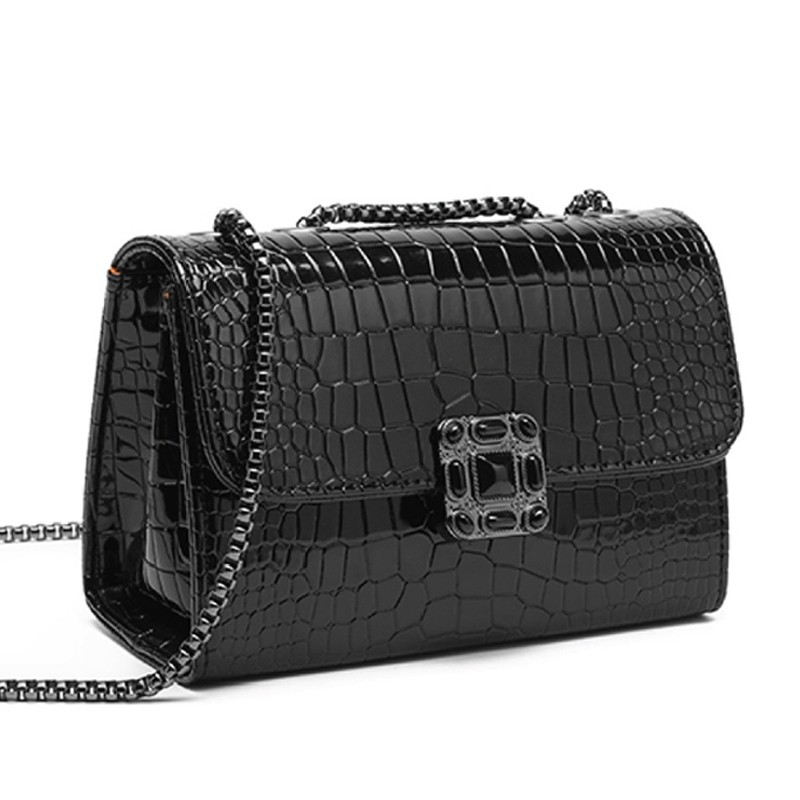 Tas Wanita Emelia Sling Bag Tas Selempang Fashion Wanita Terbaru Tas Kulit PU Croco Tali Rantai CK B