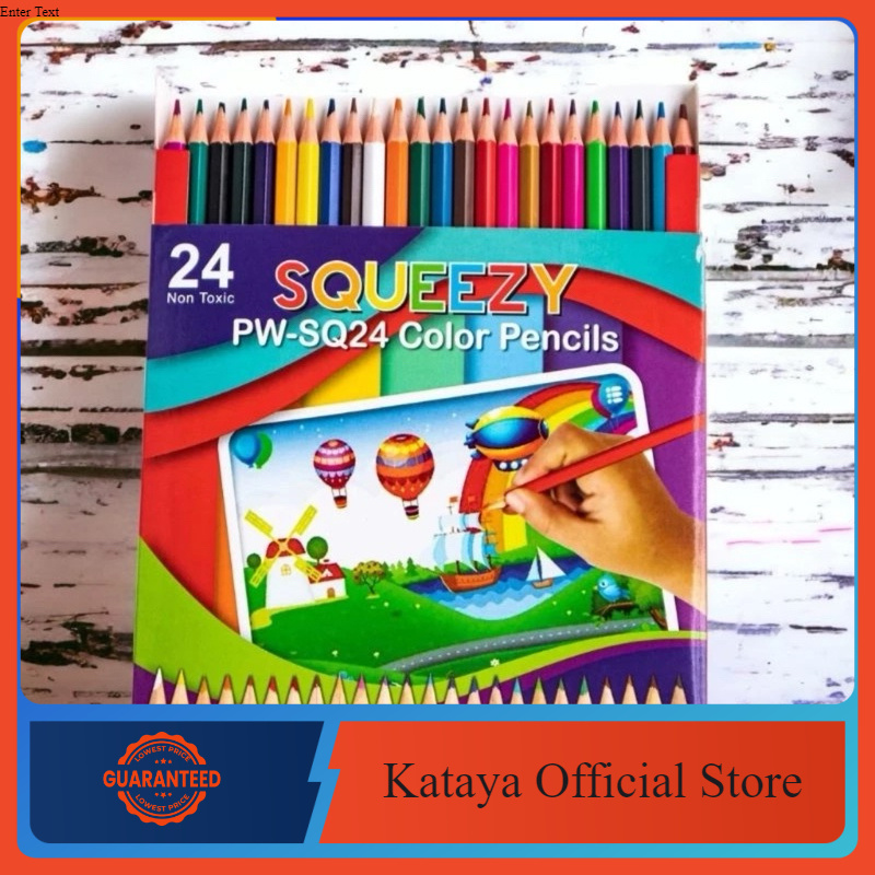 PENSIL 24 WARNA SQUEEZY PENSIL WARNA WOODLESS