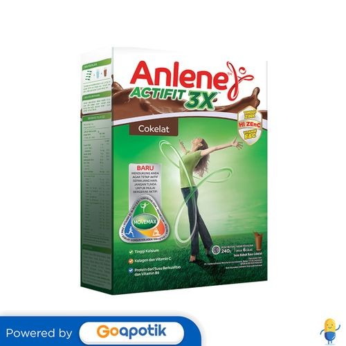 

Anlene Actifit 3x Rasa Cokelat 240 Gram Box