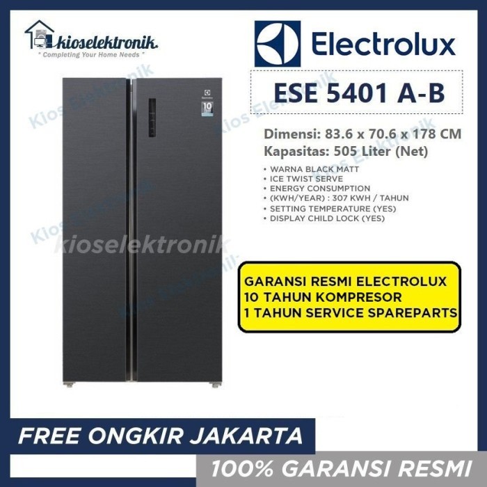 Electrolux ESE5401A-BID Kulkas Side By Side ESE5401 ESE5401A-B