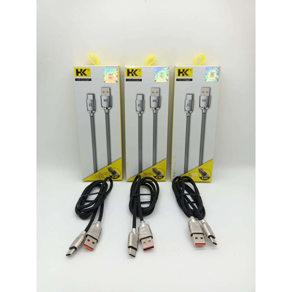 KABEL DATA HK CA-D07 FAST CHARGING 2.4A FOR USB MICRO ,TYPE C & LIGHTNING