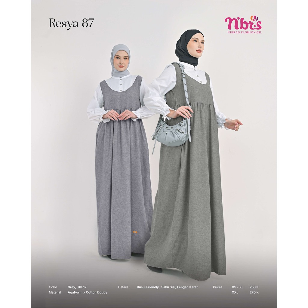 Gamis Dewasa Kekinian Keluaran Nibras Terbaru Resya 87 Gamis Polos Simple By Nibras Original