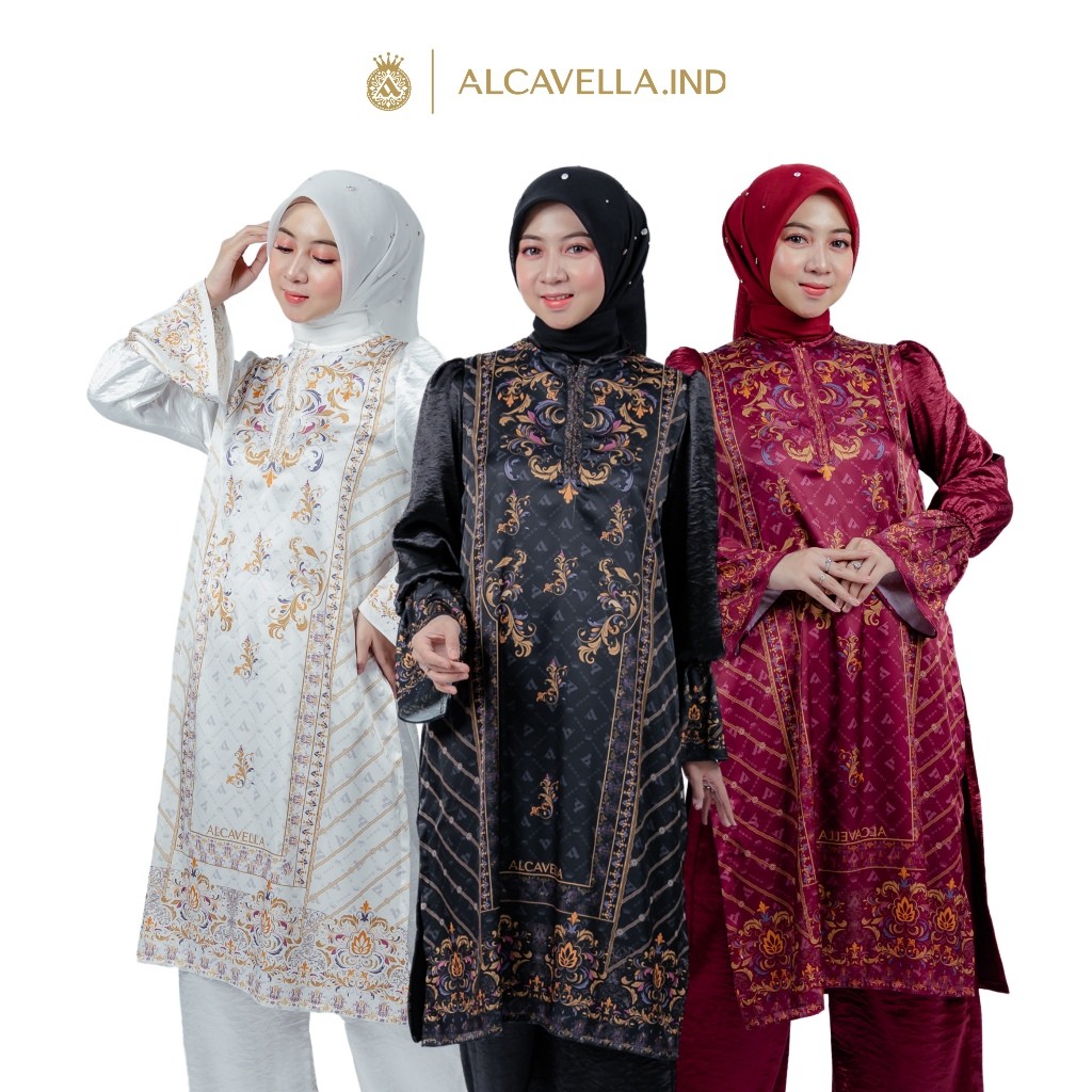 Adeeva Set Tunik Series Alcavella | Baju Wanita Muslim Elegan Mewah