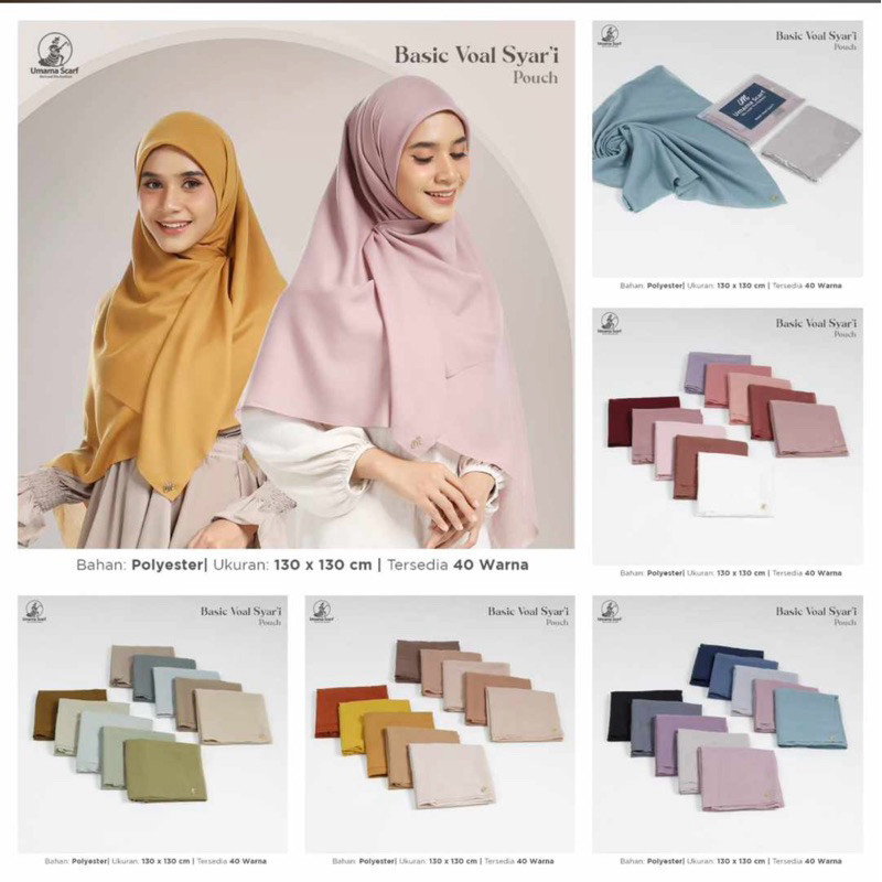 THE HIJAB.ID - Basic Voal Syar’i UMAMA Ukuran 130 X 130 Cm | Voal Jumbo Paris | Paris Premium Jumbo