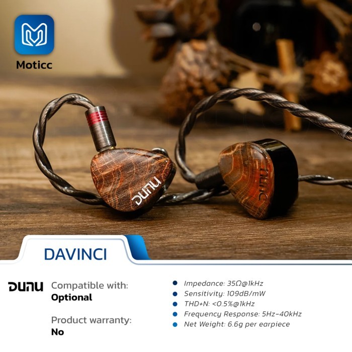 DUNU x Gizaudio DaVinci Headest 2DD+4BA Hybrid Drivers 3D Printed Shell In-ear Monitor with 2Pin 3.5