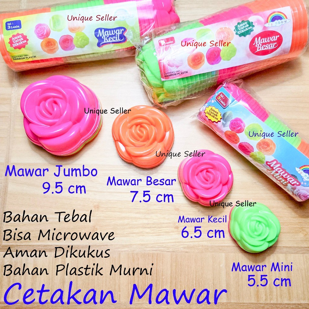 [READYYY] [Isi36] Cetakan Kue Mawar Plastik Mini Kecil Besar Jumbo / Cetakan Kue Putu Ayu Puding