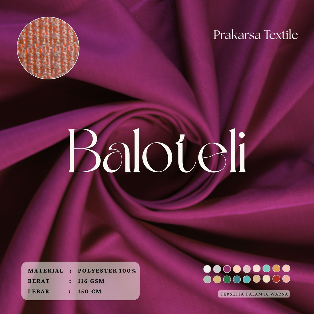 BALOTELI POLOS KAIN POLYESTER UNTUK GAMIS TUNIK  BAJU KOKO
