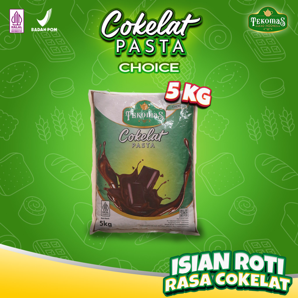 

TEKOMAS - Coklat Pasta Choice 5 kg Cokelat Isian Topping Roti Siap Pakai Bahan Kue Praktis Premium