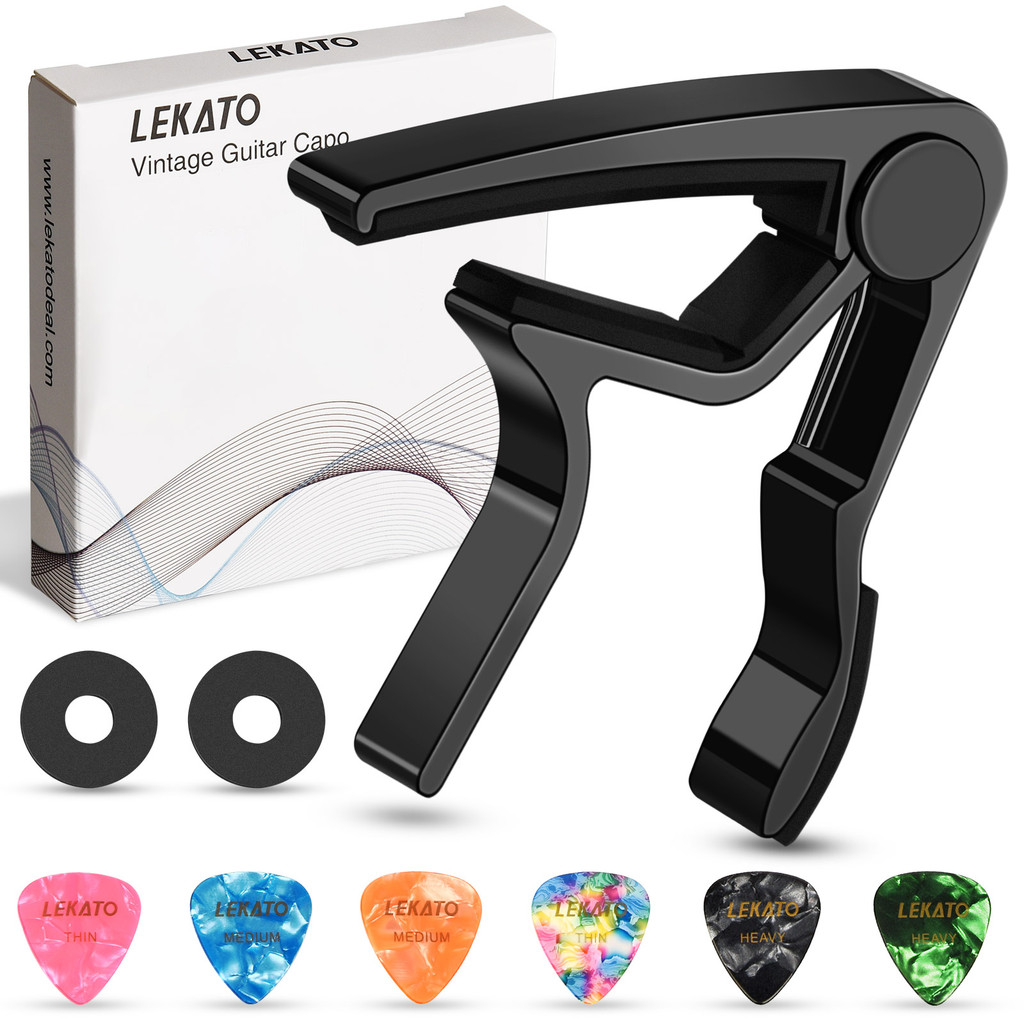 LEKATO Classic Capo Gitar Tuner Gitar Capo Gitar Akustik Elektrik Ukulele Bass Mandolin
