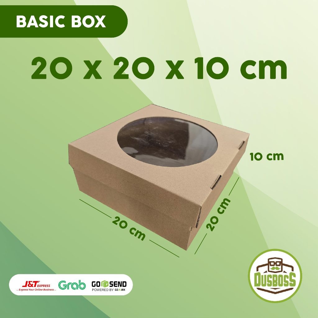 

BOX KUE MIKA 20x20x10 cm kardus die cut, untuk kue hampers gift box
