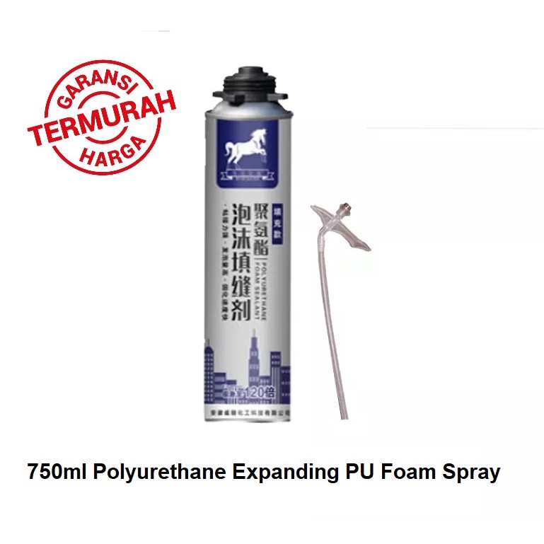 750ml - 900gr Spray PU Polyurethane Sealant Foam Multi Purpose Foam Spray Busa Padat Sealer Penutup 