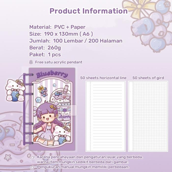 

READY Cute diary Korean Style note book kawaii buku diary lucu terbaru - Blueberry SIAP KIRIM