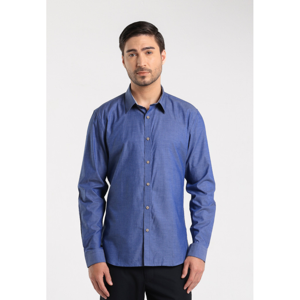 MOC Kemeja Lengan Panjang Pria Jansen - Navy