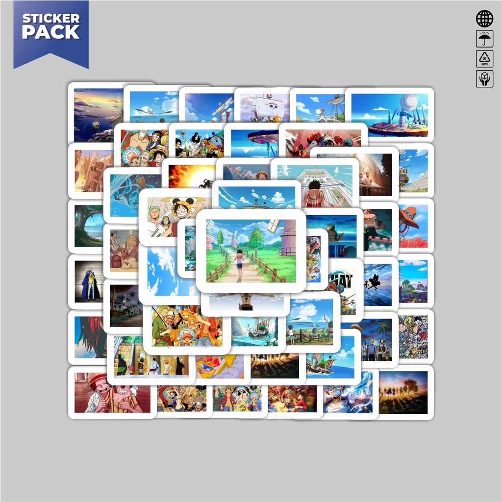 

[100PCS]Stiker Pack Stiker Scene/Poster One Piece Aesthetic Vinyl Anti Air Dekorasi Sticker Laptop Buku Journal Koper Helm Casing HP Gitar Helm Skateboard