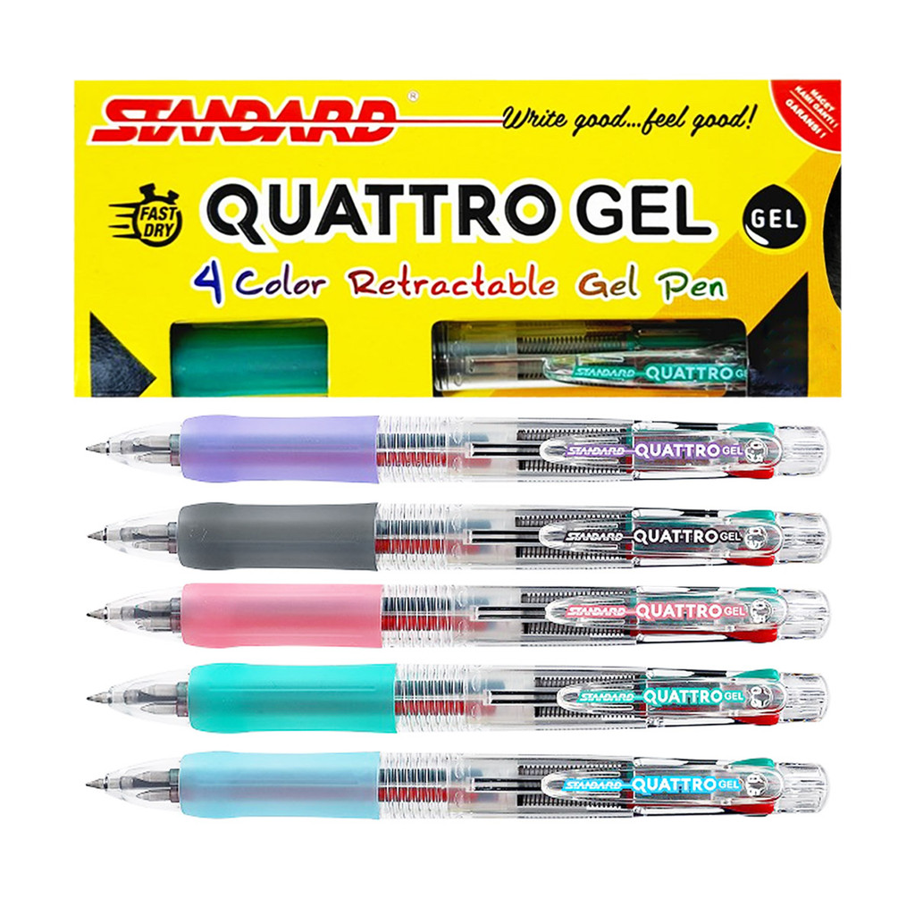 

Ballpoint Gel Barrell Rectactable Standard QUATTRO 0.5mm Pulpen 4In1 Pen Cetek Barrell