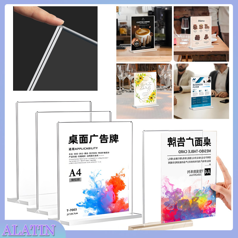 

Acrylic Papan Tempat Meja Minimalis / Display Menu Akrilik Standing / Standing Akrilik - A4 A5 A6