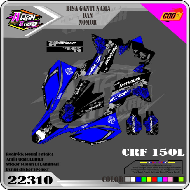 2310 Awan Stiker Decal Full Body DECAL CRF 150 L MOTIF BUNGA Bisa Reques Desain Suka-Suka