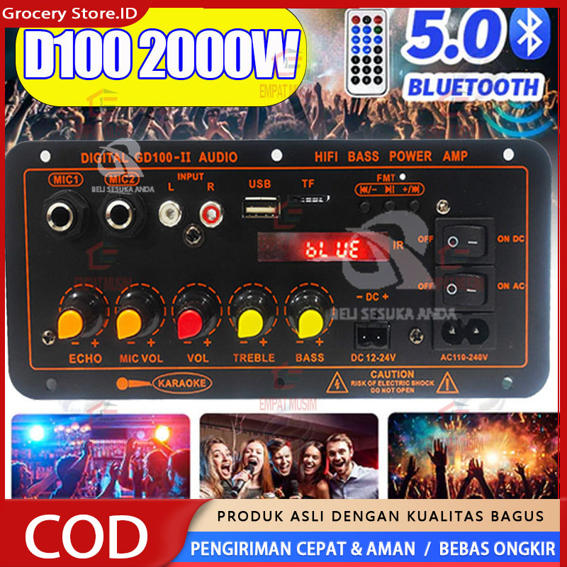 Amplifier Board 12V 24V AC 220V Amplifier Ampli Mini Board Audio Bluetooth USB FM Radio TF Player Su