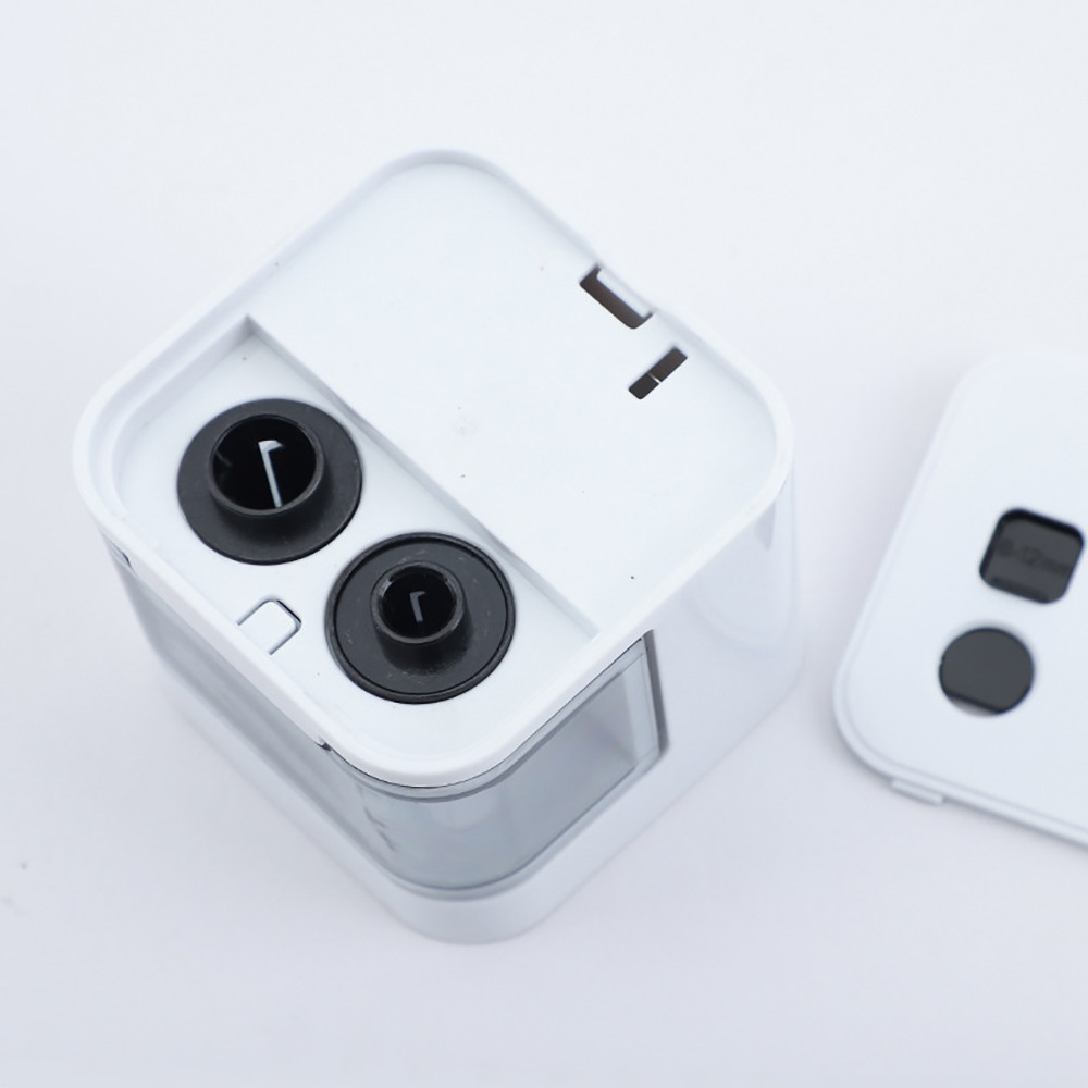 

New Electric Pencil Sharpener with USB & Battery Dual Modes Double Hole Safe Cover Back to School Supplies for Kids Papeleria