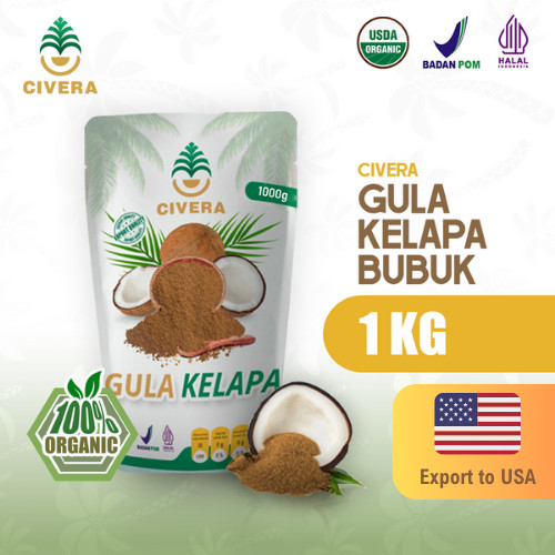 

NEW Civera Gula Kelapa Bubuk 1000 Gram / Coconut Sugar Powder / Gula Semut Kelapa Kemasan 1Kg / 100% Organik Coconut Sugar 1Kg