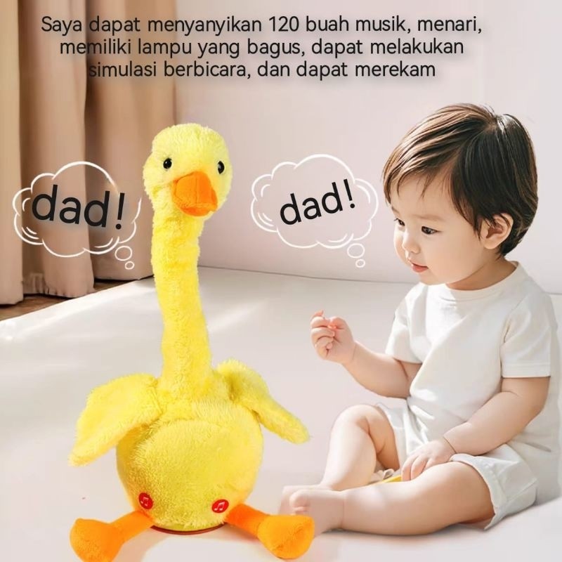COD Mainan Kaktus Bergoyang Dancing bebek Boneka bebek Goyang dan Bicara bebek  Joget Ngomong