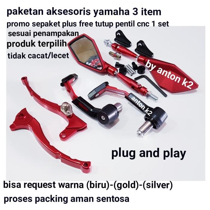 HANDLE REM VARIASI-HANDLEBRAKE MIO M3-MIO Z-MIO 125 SEPAKET 3 ITEM - RED