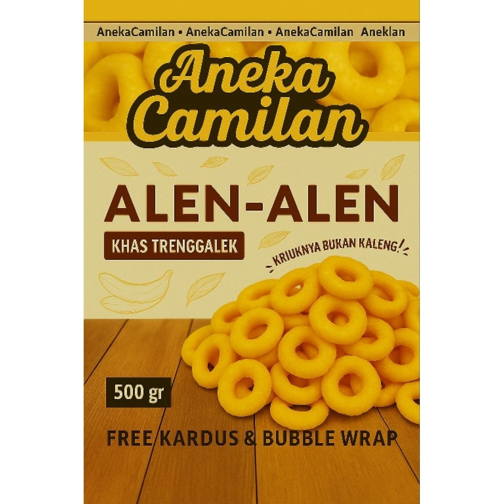 

Aneka camilan alen alen khas Trenggalek 500G free kardus+bubble wrap