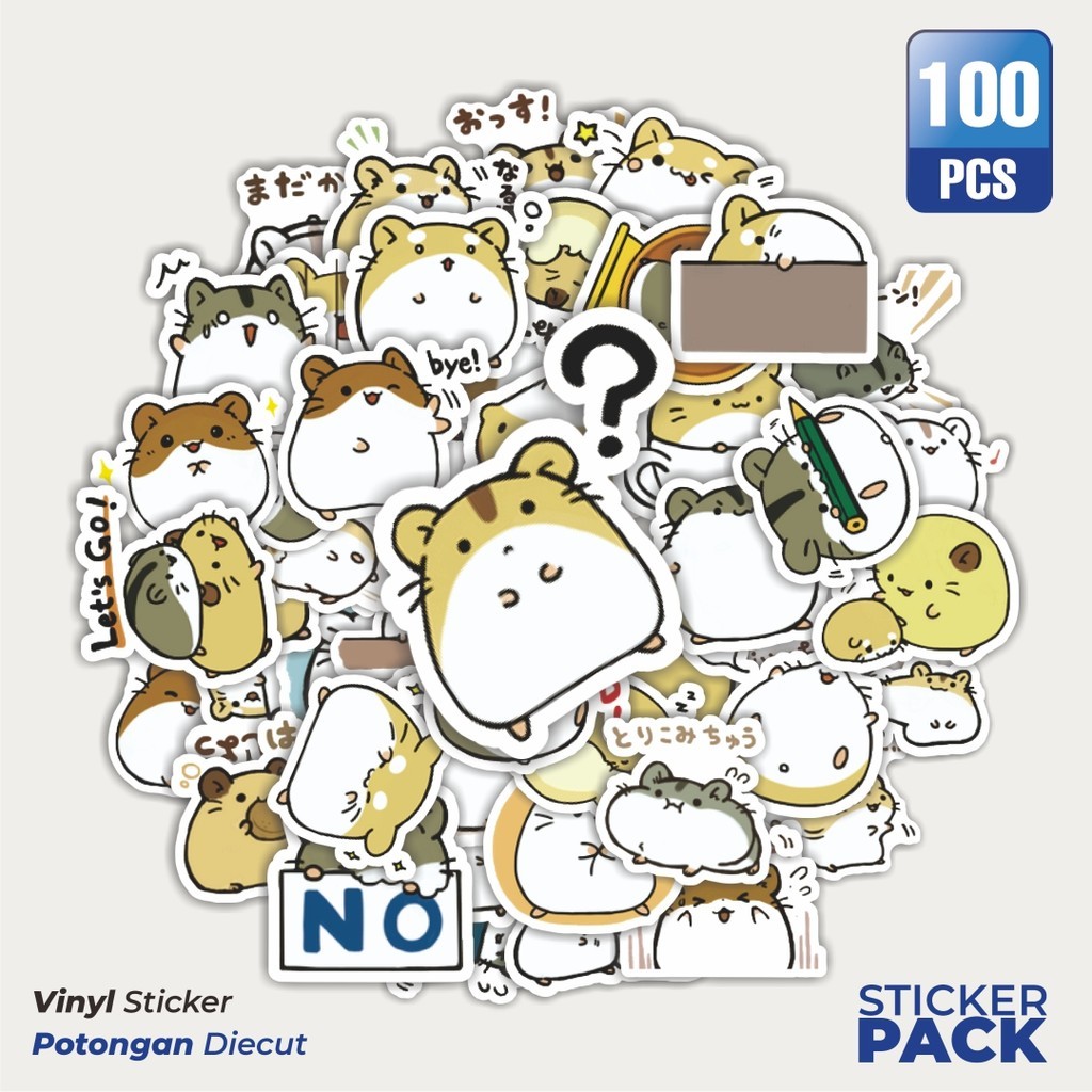 

MURAH 100 PCS Stiker Hewan Hamster v1 Waterproof Aesthetic- Untuk Laptop, Motor, dan Helm - Paper Stationery Pack