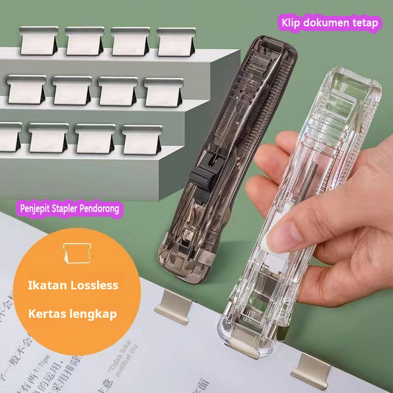

Klip dorong klip klip dorong uji kertas file kertas stapler bernilai tinggi stapler kecil penyimpanan tetap transparan