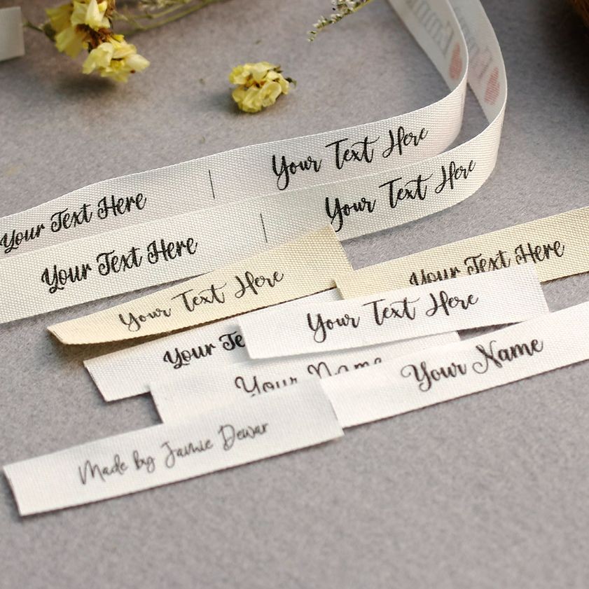 

12x60mm Cotton With Logo or Text Sewing Accessori Label,tags for knitted things,Custom,Personalizada,handmade label,gift tags