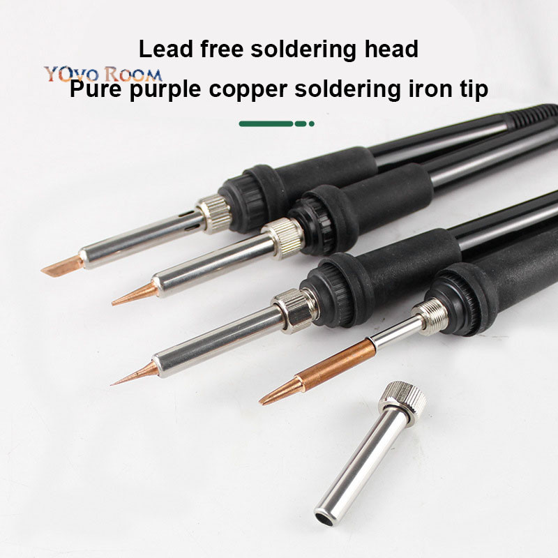【5 PCS】Ujung Solder Logam Tembaga/Mata Solder Station Tembaga Murni/Mata Solder Tembaga YOvo