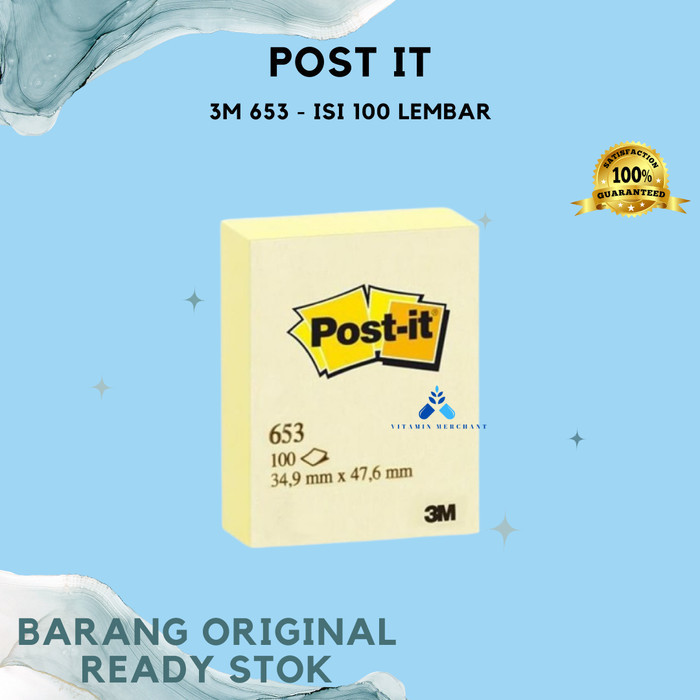 

3M Post-It Sticky Notes Kuning 653 Yellow 1.5x2inch 1pc - vm2