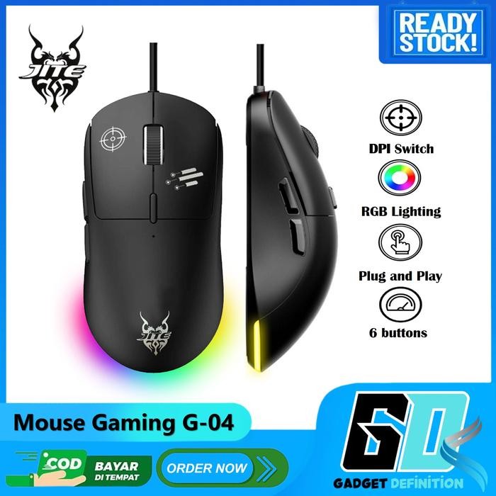 JITE Mouse Gaming G-04 2600DPI Gaming Mouse RGB Kabel USB 500 - 1000 Hz fps