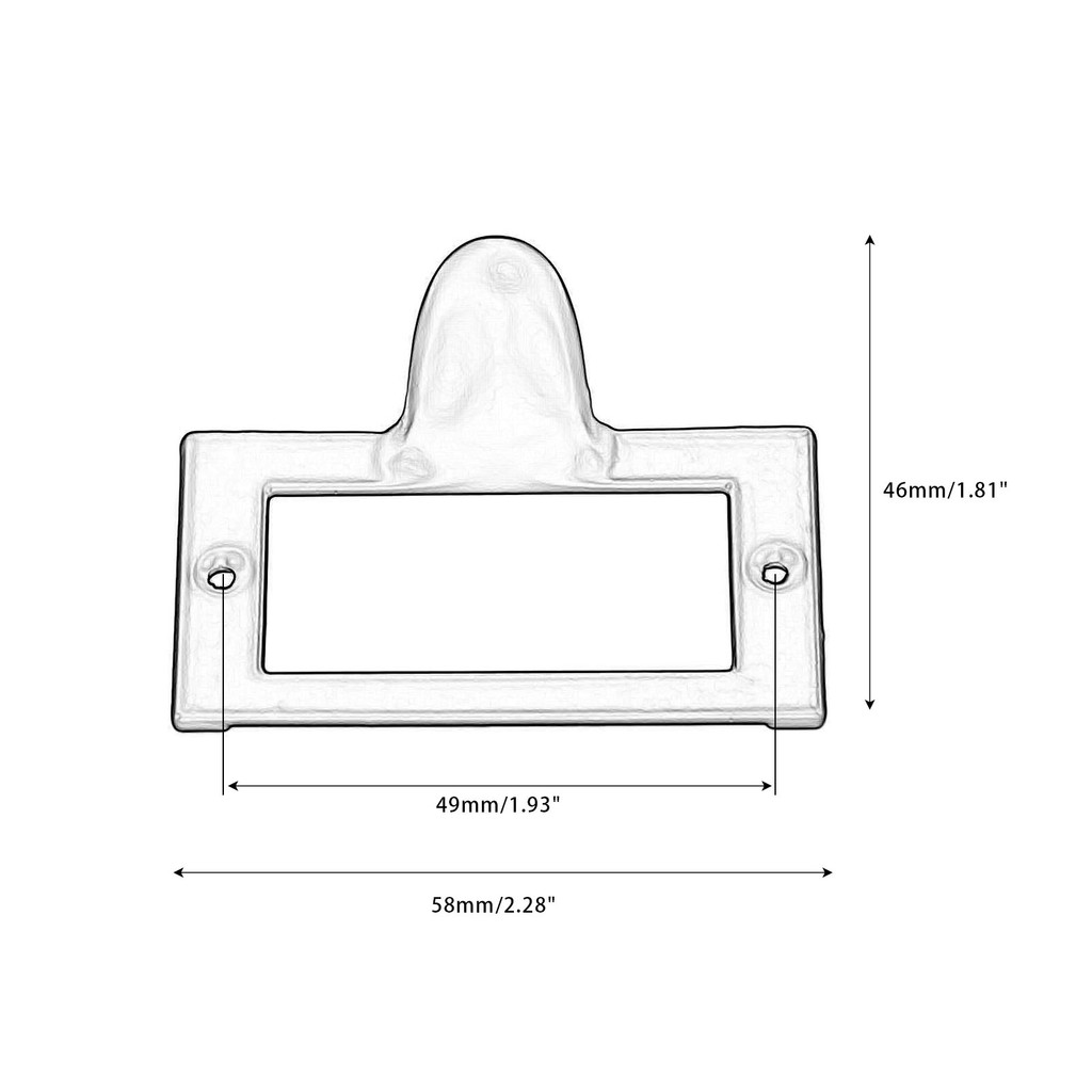 

2sets 58*46mm Tag Frame Label Holder Pull Iron Handle File Name Card Holder Cabinet Drawer Box Case Bin White/Black w/screws