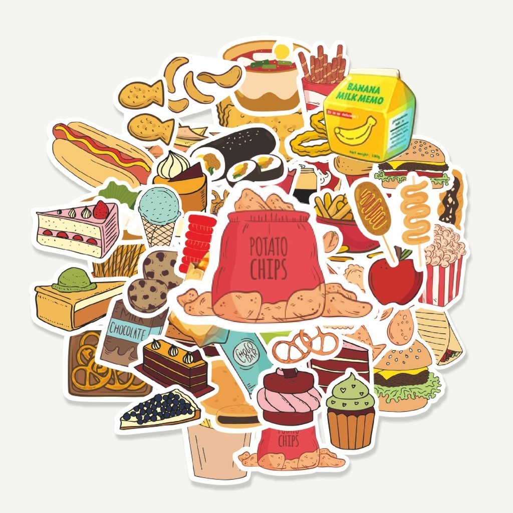 

Sticker Pack Stiker Snack [Makanan] | Sticker TUMBLR | Stiker LAPTOP KOPER HELM