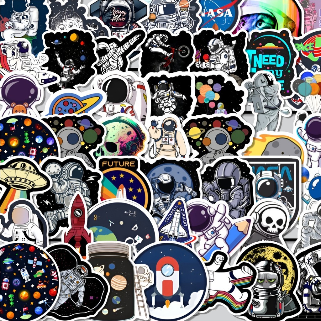 

Stiker Cutting Pack Stiker Spaceman [Astronot] Isi 100Pcs Series Aesthetic Lucu Keren Untuk Koper Bahan Vynil
