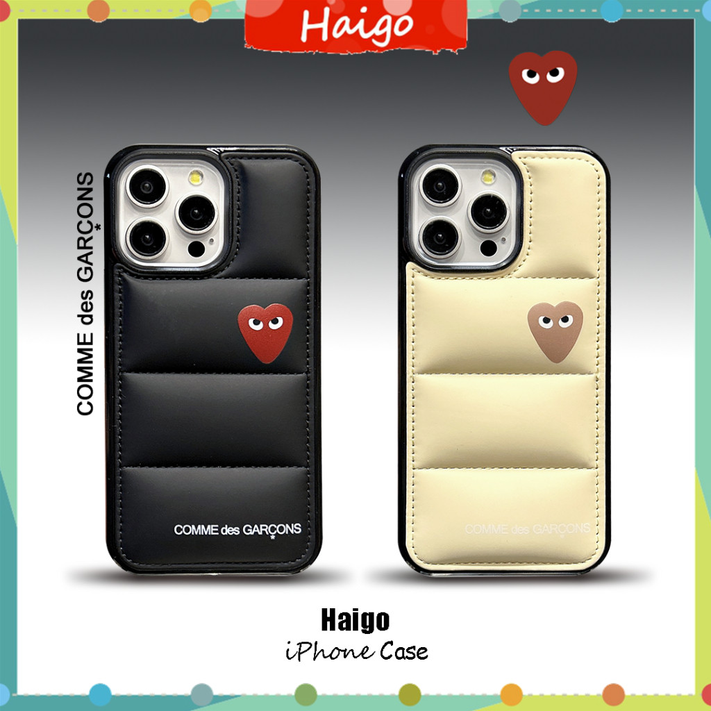 Hard Plastic Phone Case Down Jacket Comme des Garcons CDG cocok untuk iPhone 16 16PRO 16PROMAX 15 15