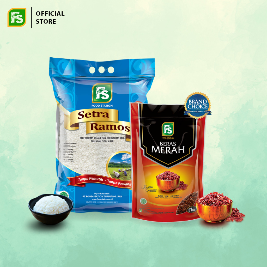 

Bundling Food Station - Bundling FS Setra Ramos Premium Beras [5 Kg] + FS Beras Merah [1 Kg]