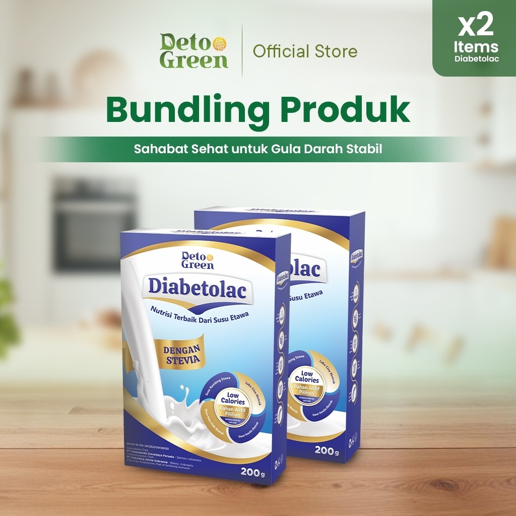 

[ GMV ] DIABETOLAC Paket 2 Susu Kambing Etawa Murni dengan Pemanis Alami Stevia