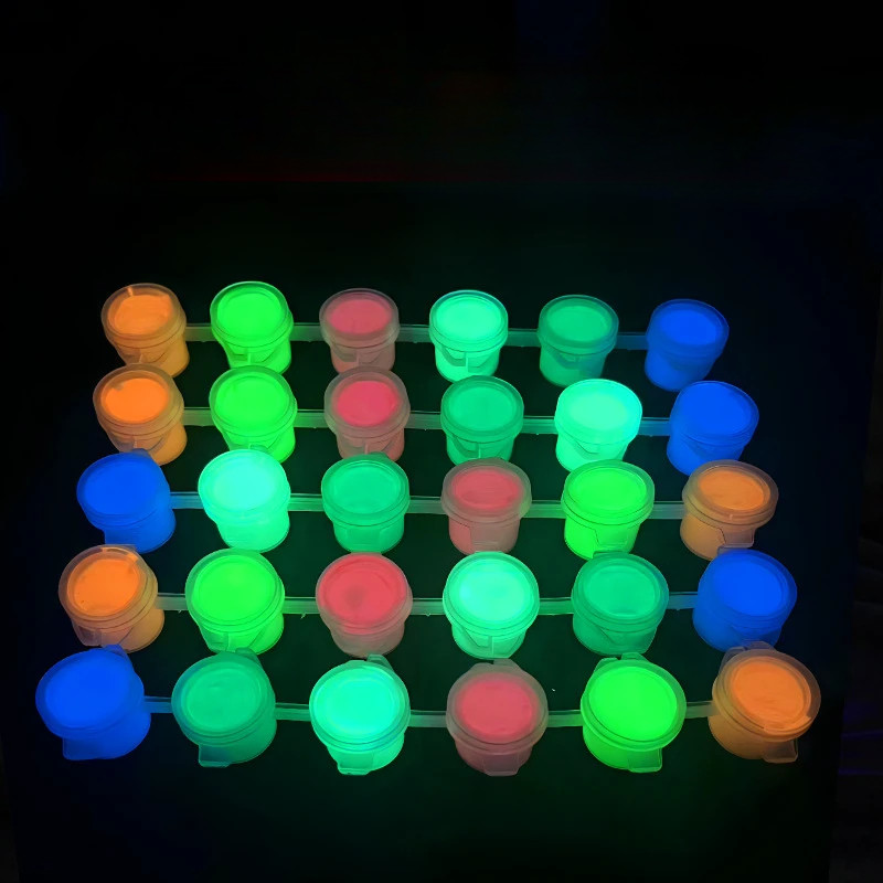 

Luminous Pigment Fluorescent Color Style Acrylic Paint 3ml Waterproof Emit Light Paint Hand Drawn DIY 6 Connected Bodies
