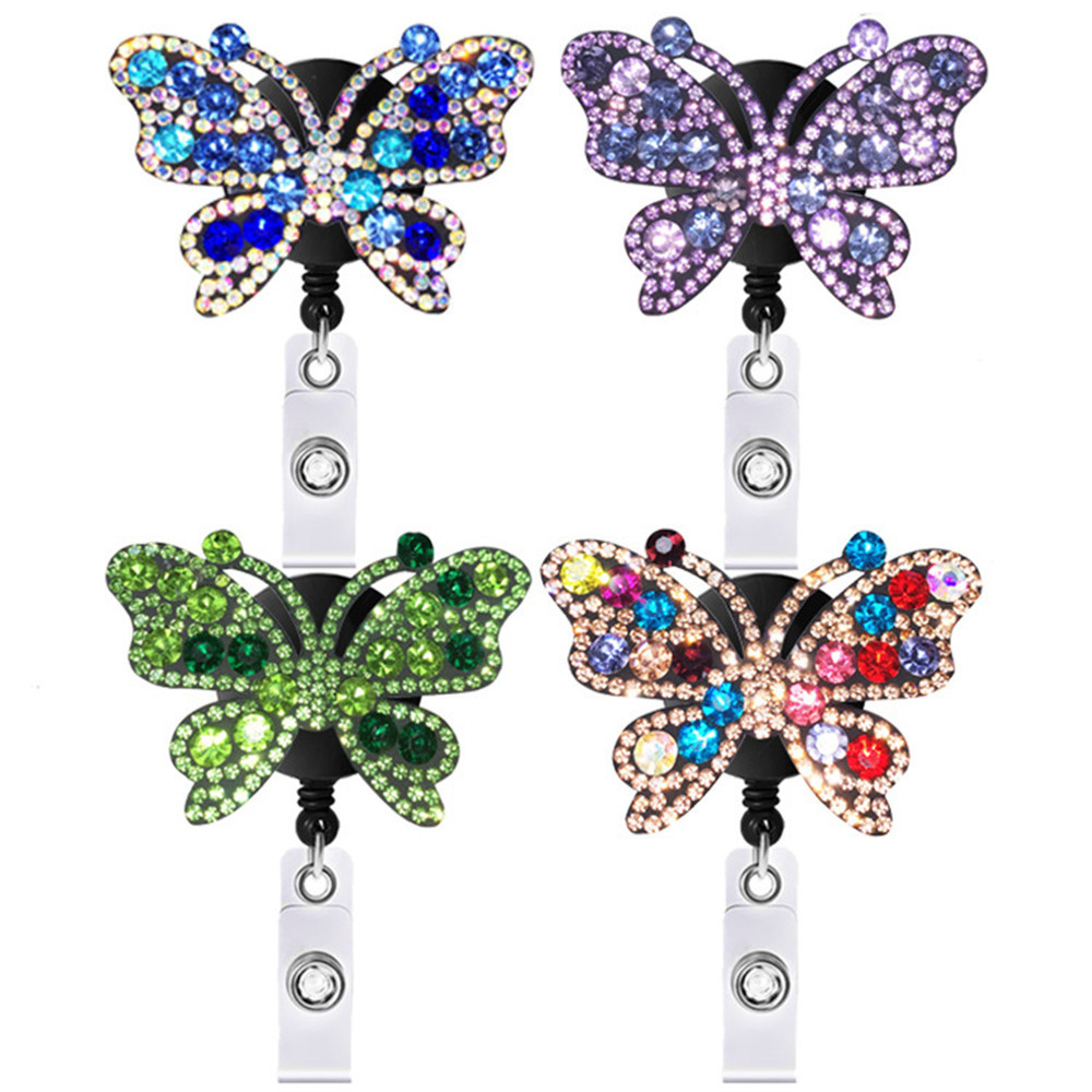 

Fashion Cute Creative Badge Clip Butterfly Retractable Nurse Badge Reel Clip Badge Holder Students Doctor Id Card Holder