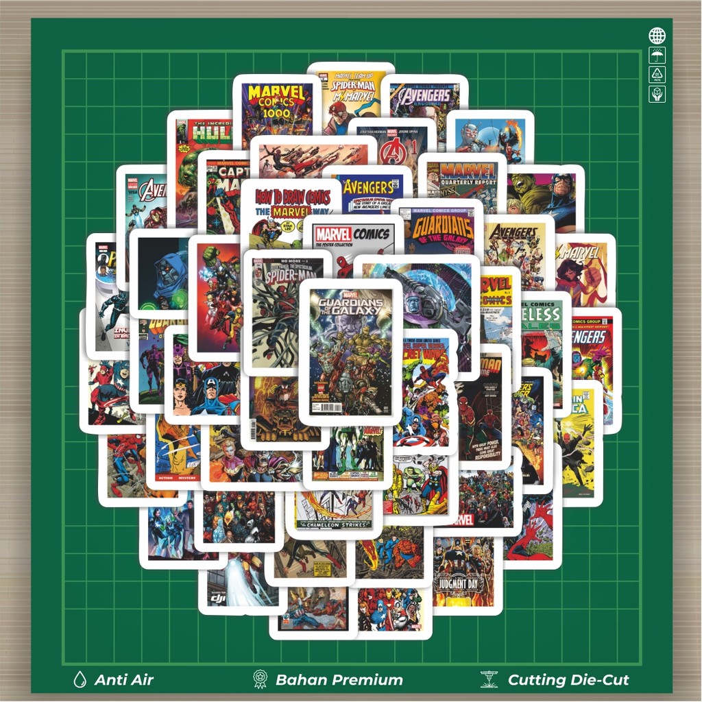 

HOT 50 PCS STIKER Stiker Komik Superhero Dekorasi Lucu Kreatif untuk Notebook, Skateboard, HP