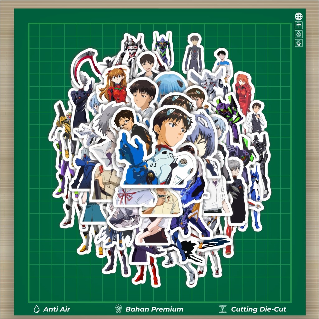 

HOT 50 PCS STIKER Stiker Kartun Anime Evangelion Stiker Fashion Cars Decal Dingin Kartu Album Custom Vinyl Anti Air- Sticker Aesthetic Buku Journal Koper Casing HP Tablet Laptop Helm Motor Botol Minum