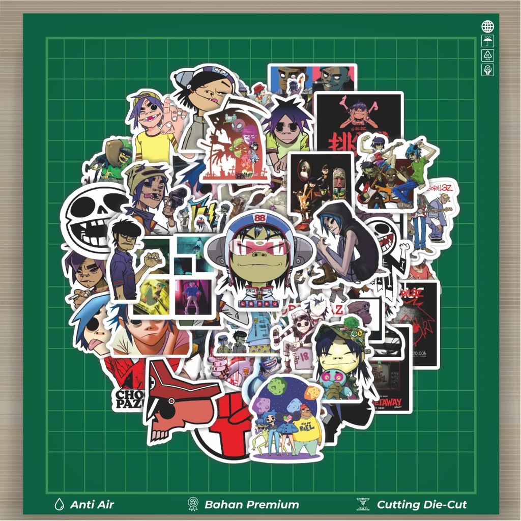 

HOT 50 PCS STIKER Stiker Band Gorillaz Stiker Fashion Cars Decal Dingin Kartu Album Custom Vinyl Anti Air- Sticker Aesthetic Buku Journal Koper Casing HP Tablet Laptop Helm Motor Botol Minum
