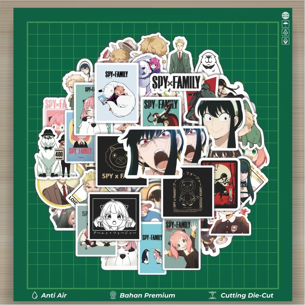 

HOT 50 PCS STIKER Stiker Anime Spy X Family Stiker Fashion Cars Decal Dingin Kartu Album Custom Vinyl Anti Air- Sticker Aesthetic Buku Journal Koper Casing HP Tablet Laptop Helm Motor Botol Minum