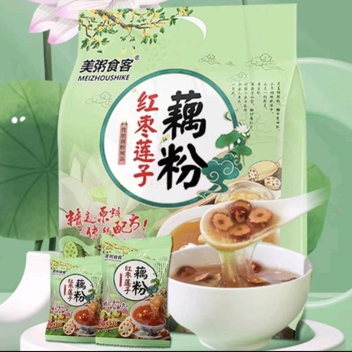 

Bubuk akar teratai lotus root powder oufen sachet 500g isi 14 sachet - Hijau
